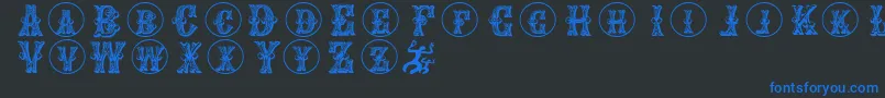 Goticcaps Font – Blue Fonts on Black Background