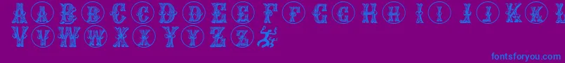 Goticcaps Font – Blue Fonts on Purple Background