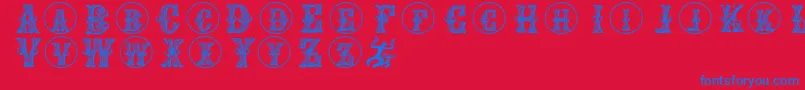 Goticcaps Font – Blue Fonts on Red Background