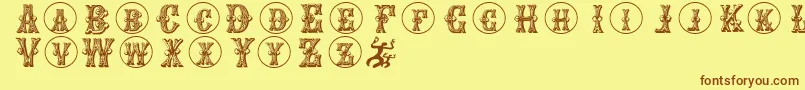 Goticcaps Font – Brown Fonts on Yellow Background