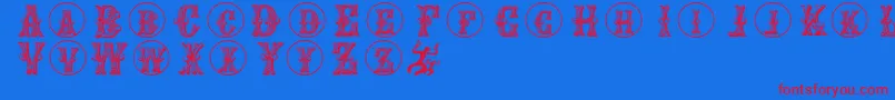 Goticcaps Font – Red Fonts on Blue Background