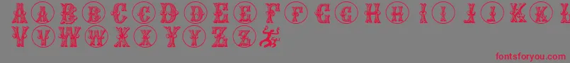 Goticcaps Font – Red Fonts on Gray Background