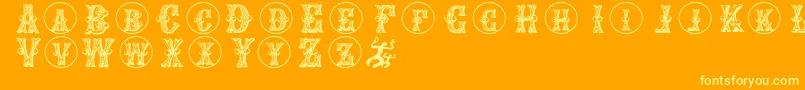 Goticcaps Font – Yellow Fonts on Orange Background