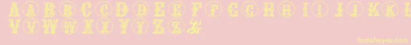 Goticcaps Font – Yellow Fonts on Pink Background