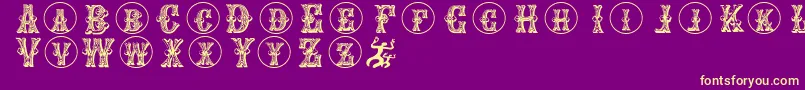 Goticcaps Font – Yellow Fonts on Purple Background