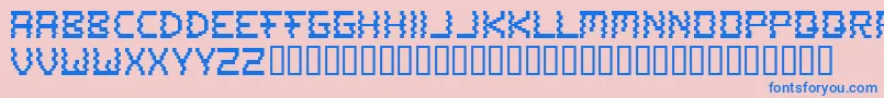 フォントAtoz – ピンクの背景に青い文字