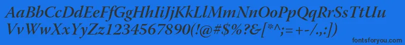 WarnockproSemibolditsubh Font – Black Fonts on Blue Background