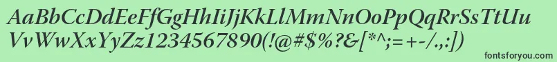 WarnockproSemibolditsubh Font – Black Fonts on Green Background