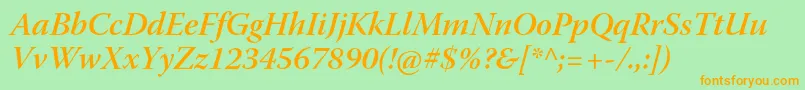 WarnockproSemibolditsubh Font – Orange Fonts on Green Background