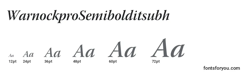 WarnockproSemibolditsubh Font Sizes