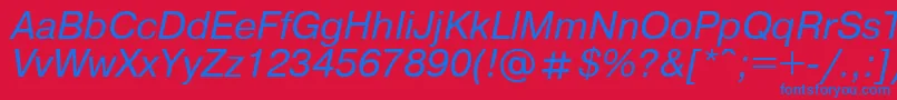 Pragm10 Font – Blue Fonts on Red Background