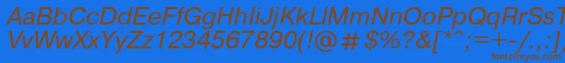 Pragm10 Font – Brown Fonts on Blue Background