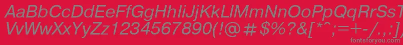 フォントPragm10 – 赤い背景に灰色の文字