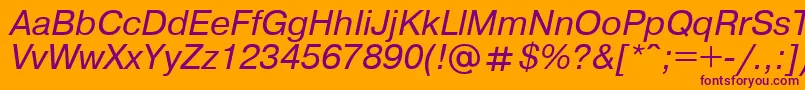 Pragm10 Font – Purple Fonts on Orange Background