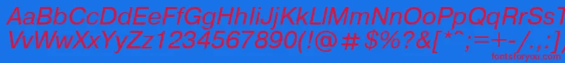 Pragm10 Font – Red Fonts on Blue Background