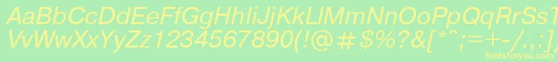 Pragm10 Font – Yellow Fonts on Green Background