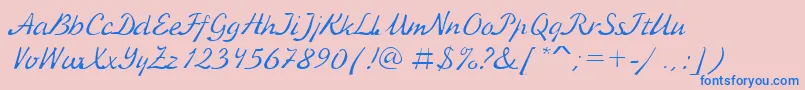 KursivcRegular Font – Blue Fonts on Pink Background