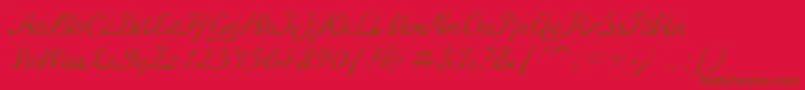 KursivcRegular Font – Brown Fonts on Red Background