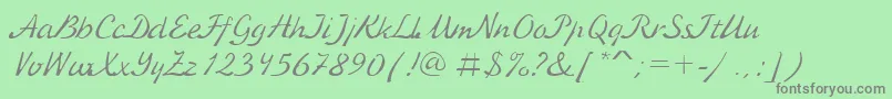 KursivcRegular Font – Gray Fonts on Green Background