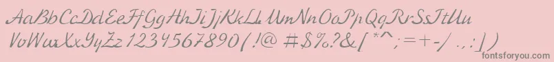 Fonte KursivcRegular – fontes cinzas em um fundo rosa
