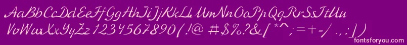 KursivcRegular Font – Pink Fonts on Purple Background
