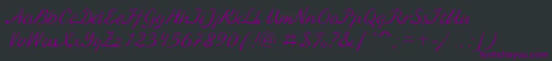 KursivcRegular Font – Purple Fonts on Black Background