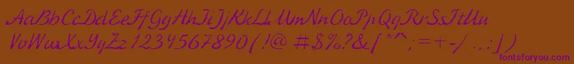 En savoir plus sur la police KursivcRegular Police KursivcRegular – polices violettes sur fond brun