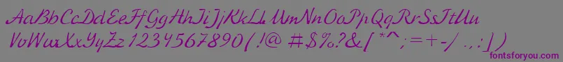 KursivcRegular Font – Purple Fonts on Gray Background