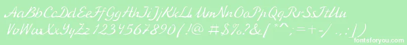 KursivcRegular Font – White Fonts on Green Background