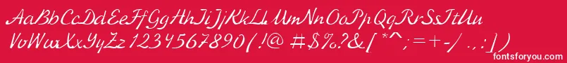 KursivcRegular Font – White Fonts on Red Background