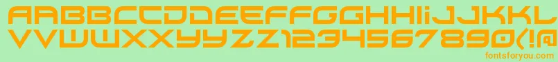 XirodRegular Font – Orange Fonts on Green Background