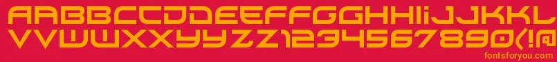 フォントXirodRegular – 赤い背景にオレンジの文字