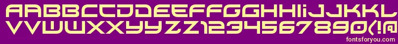 XirodRegular Font – Yellow Fonts on Purple Background