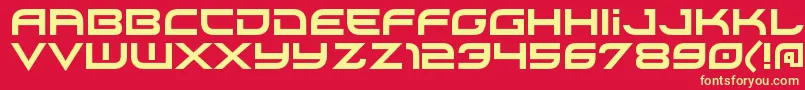 XirodRegular Font – Yellow Fonts on Red Background