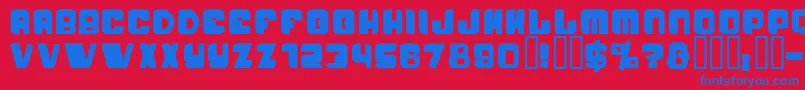 PasseigB-Schriftart – Blaue Schriften auf rotem Hintergrund