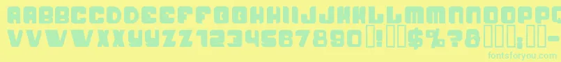 Fonte PasseigB – fontes verdes em um fundo amarelo
