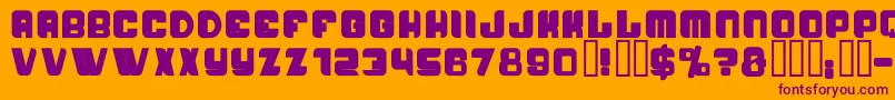 PasseigB-Schriftart – Violette Schriften auf orangefarbenem Hintergrund
