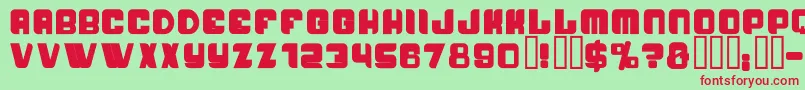 PasseigB Font – Red Fonts on Green Background