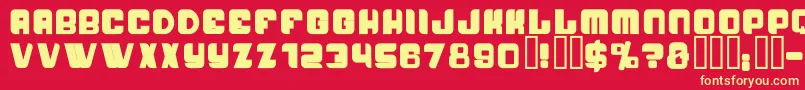 フォントPasseigB – 黄色の文字、赤い背景