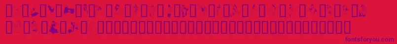 Dancerinthedark Font – Purple Fonts on Red Background
