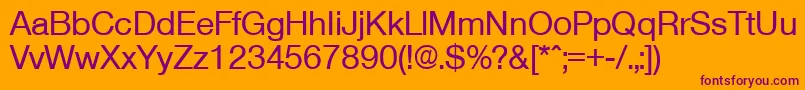 OlnovaMedium-Schriftart – Violette Schriften auf orangefarbenem Hintergrund