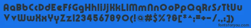 OlympikFineline Font – Black Fonts on Blue Background