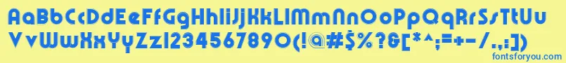 OlympikFineline Font – Blue Fonts on Yellow Background