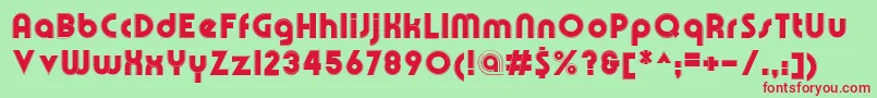 OlympikFineline Font – Red Fonts on Green Background