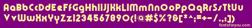 OlympikFineline Font – Yellow Fonts on Purple Background