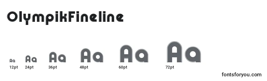 OlympikFineline Font Sizes