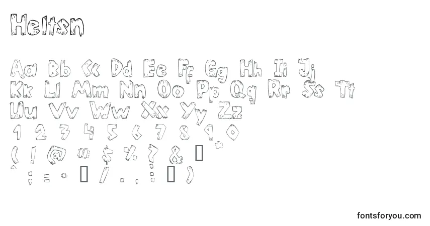 Schriftart Heltsn – Alphabet, Zahlen, spezielle Symbole