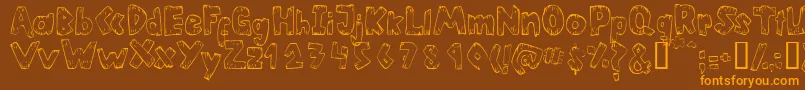 Heltsn Font – Orange Fonts on Brown Background