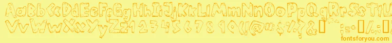 Heltsn Font – Orange Fonts on Yellow Background