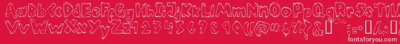 Heltsn Font – Pink Fonts on Red Background